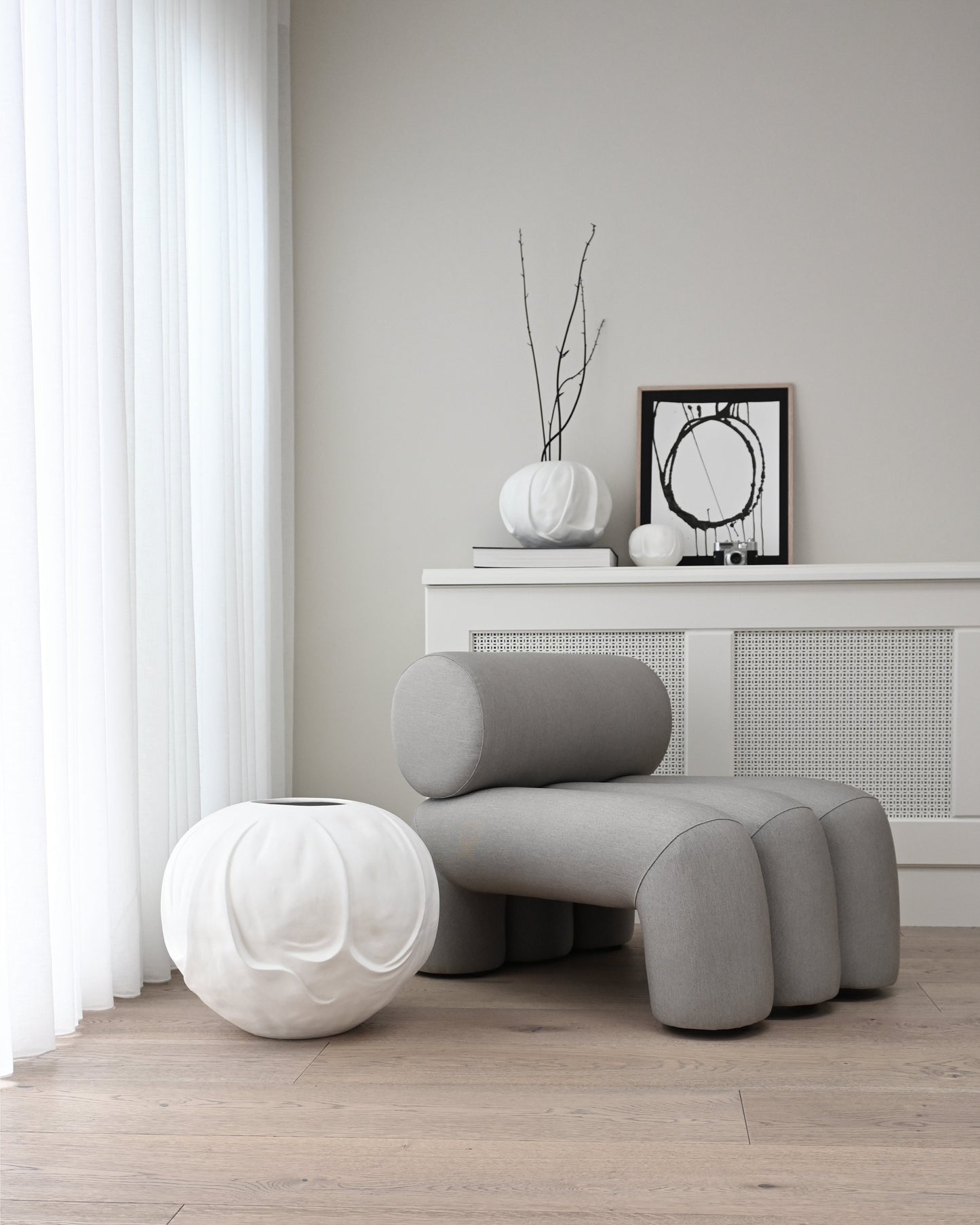 Orimono Vase. Big - Bone White
