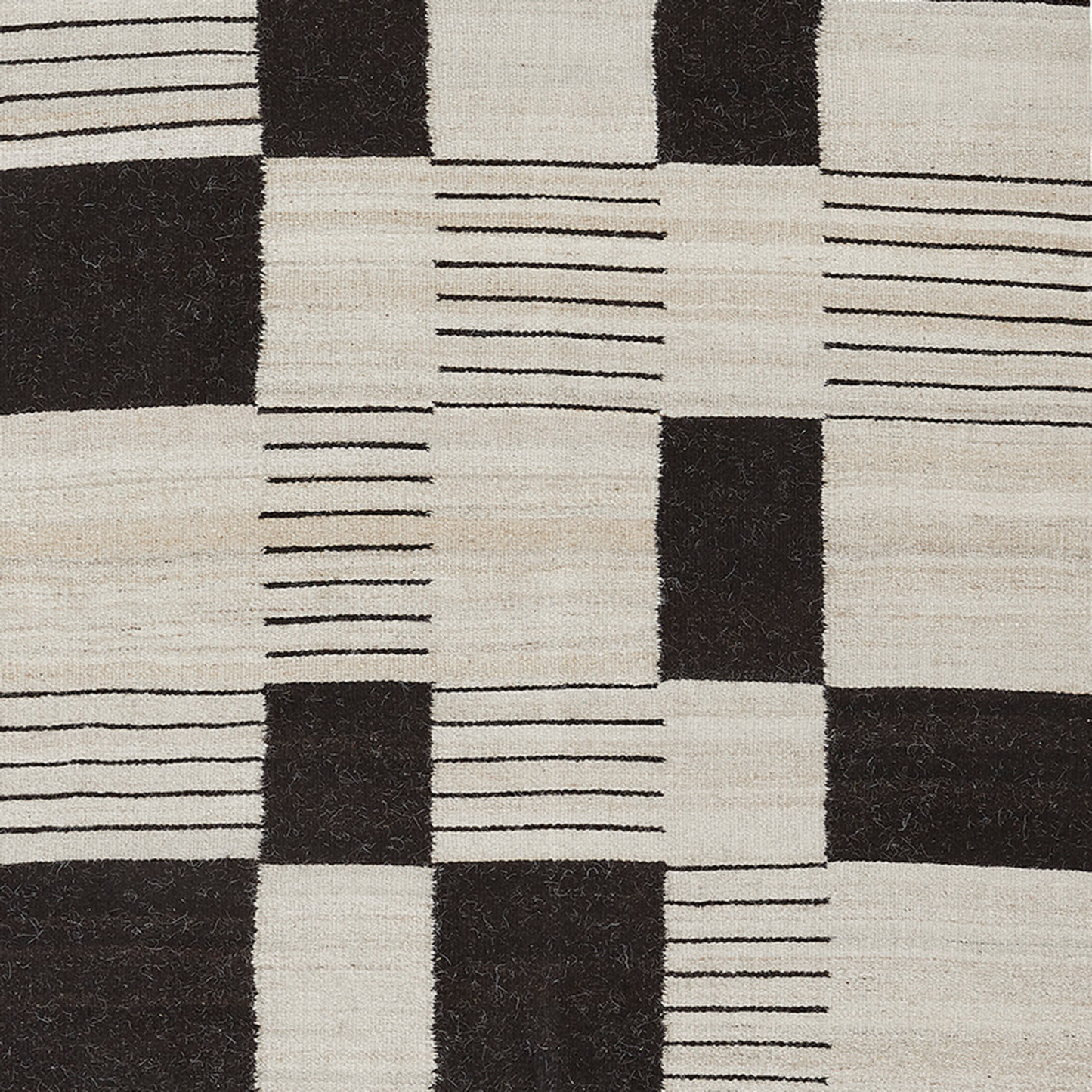 Palsta. White + Black - Hand Woven Rug