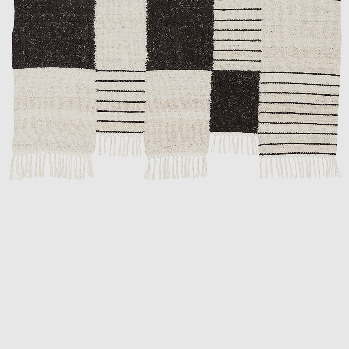 Palsta. White + Black - Hand Woven Rug